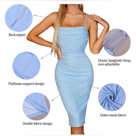 NWOT 🎀 Spaghetti Strap Bodycon Dress - Picture 5 of 11